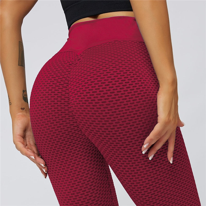 FLEXXFIT GYMSHARK DUPE High Waisted Luxe Leggings Cranberry Red
